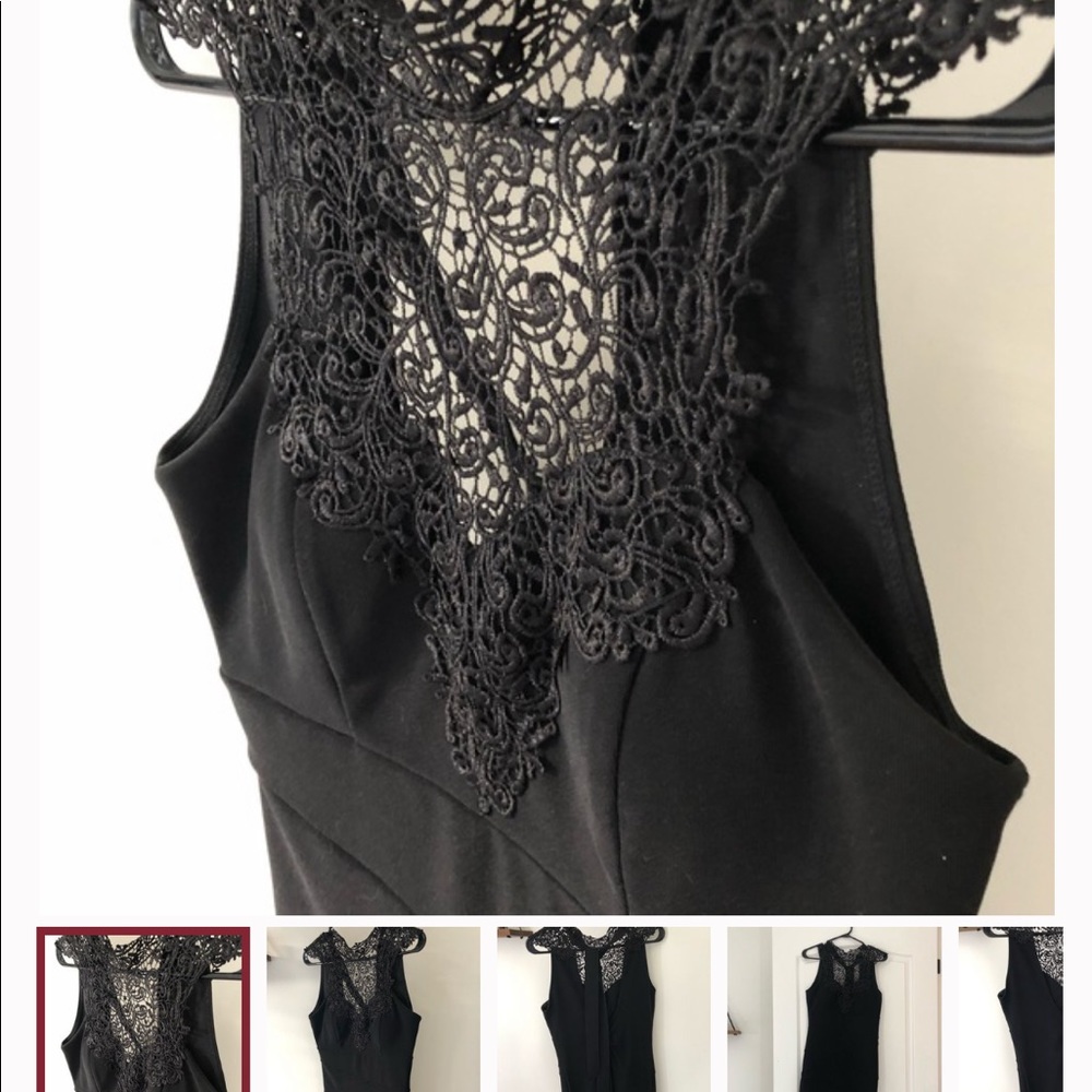 2/$50 Black size M ladies dress with lace front detail
